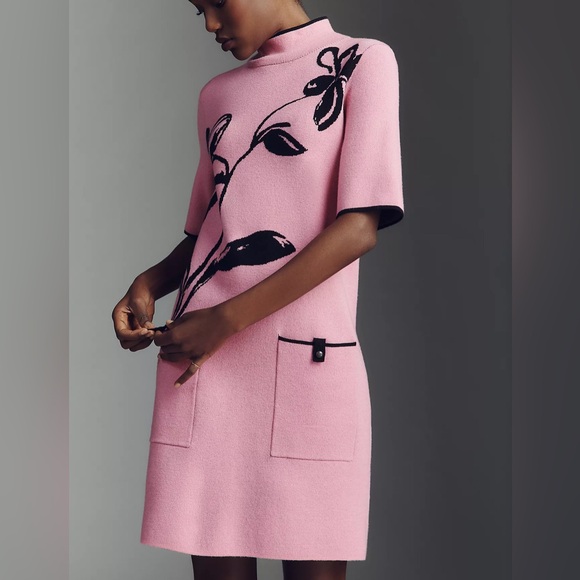 Anthropologie Dresses & Skirts - Anthropologie The Annalise Mock-Neck Chenille Sweater Mini Dress by Maeve Small